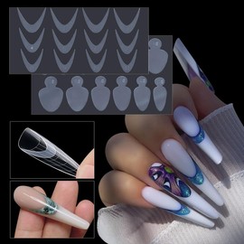9 Sheets Nail Stencil Stickers for Nails, French Tip Star Butterfly Nail Decals Stencils Fall Nail Decals French Tip Nail Designs Stencils for Manicure Decoration DIY Nail Art Supplies