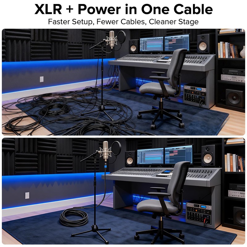 SMALL-EYE Power & XLR Combo Cable 25 ft, 13AWG for