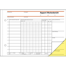 Sigel SD029 Weekly Report First and Second Pages Printed A5 Landscape 2 x 40 Pages Carbonless Copying (German Language)