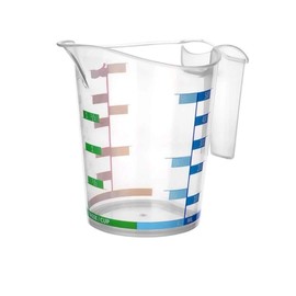 On On Express Measuring Cup Multi-Purpose Liquid and Dry Plastic Colored Measure Cup (12 oz-1.5 cup-500 ml-5 DL-500 gr-0.5 Lt) Non-Slip silicone base-Break resistant (1, 500 ML12 Oz)
