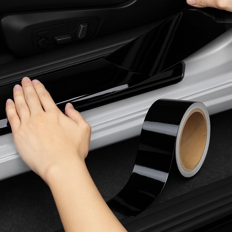 Lypumso Gloss Black Vinyl Wrap for Chrome Delete, 4 Inch