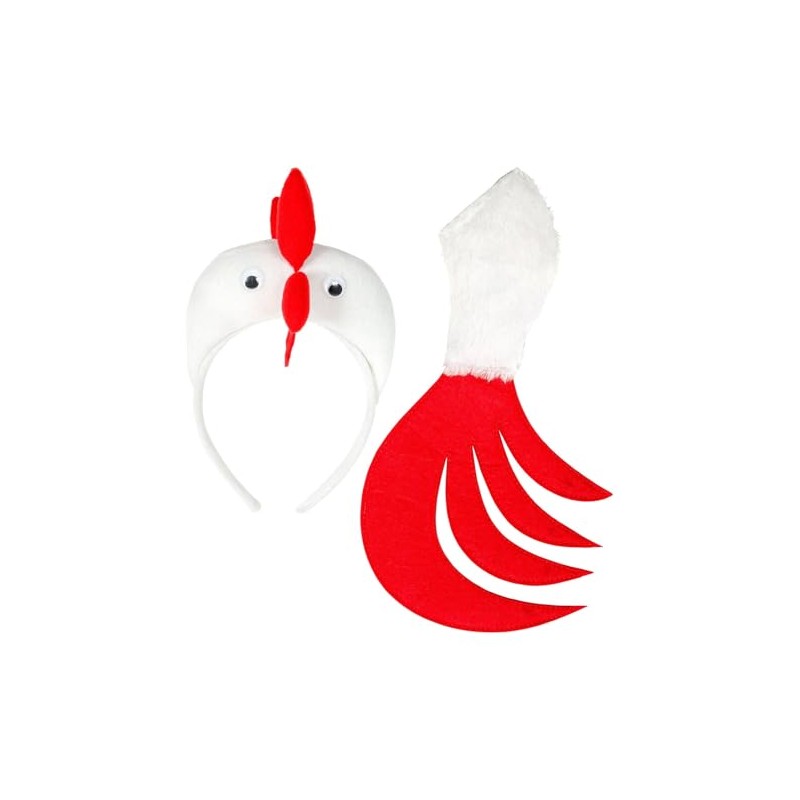 Widmann 09739 Chicken Set, Headband and Tail, White, Standard Size