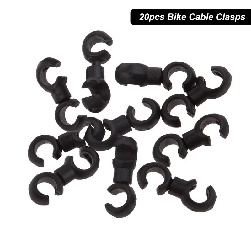 Saipor 20pcs Bike Cable Clasps S-Hook Clips Bicycle Rotatable for