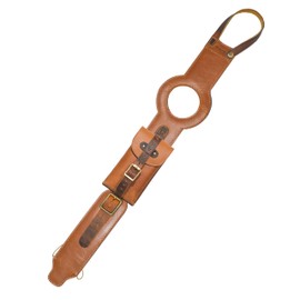 Trip Machine Company Genuine Leather Moto Exclusive Fuel Tank Strap, Handcrafted Adjustable Vertical Mount - For RE Interceptor/GT 650 (Tank Strap & Pouch, Vintage Tan)