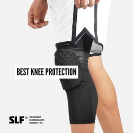 SLEEFS Basic Black Knee Pad - Compression Sleeve - Protection for Running, Volleyball, Basketball, All Sports - UPF 50+