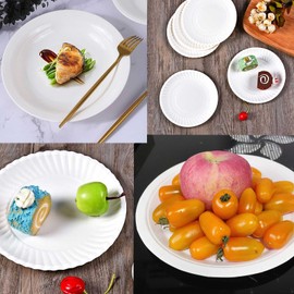 30pcs 9inch & 20pcs 7inch Paper Plates Disposable Dishes Party Plates White Everyday Use