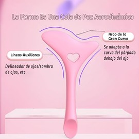 2 Piezas Plantillas para Delineador de Ojos,Silicona Herramienta de Multifuncional de Maquillarse,para máscara de pestañas, sombra de ojos,lápiz labial,Fácil de Limpiar y Aplicar