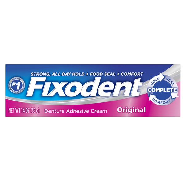 Fixodent Denture Adhesive Cream Original, 1.40 Ounces each (Value Pack of 4)