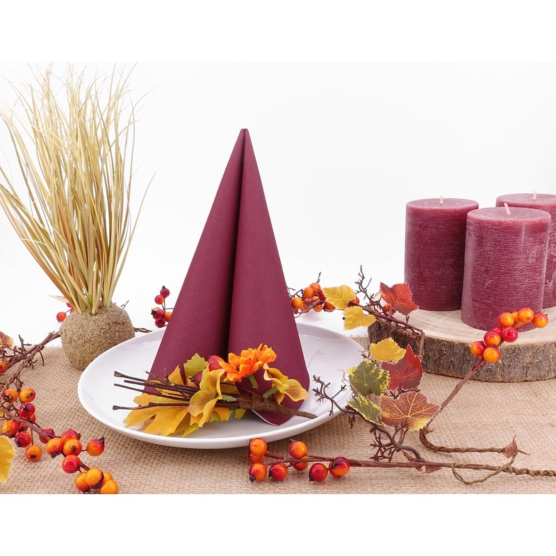 50 APARTina Napkins Fabric-Like Airlaid Plain Colour: Berry Size: 40