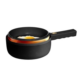 CERAMAX Electric Hot Pot with Lid and Steamer, 1.5L Ceramic Hot Pot Electric Skillet, Ramen Cooker, Portable Nonstick Hotpot Pot Electric Cooker Frying Pan for Dorm Room Essentials, Camping, RVs, Work