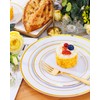 supernal 60pcs Gold Plastic Dinnerware Set Includes Gold Plastic Plates