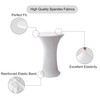 Viiamacki 24x43 Inch Round Spandex Cocktail Tablecloth, White Elastic Fitted