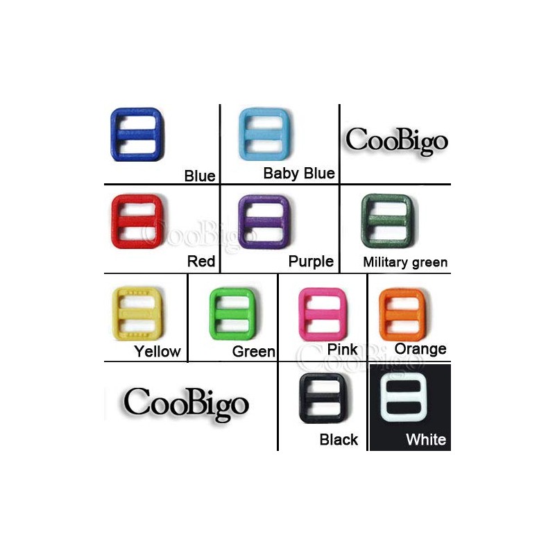 CooBigo 25pcs Mixed Color Plastic Slider Tri Glide Adjust Buckles