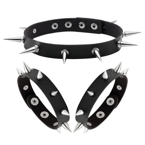 Manfnee Punk Gothic Bracelet Spike Rivet Cuff Bangle Metal Studded