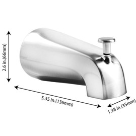 Tub Spout,Tub Spout with Diverter,Universal Bathroom Tub Spout Compatible,Thread Bathtub Faucet Spout,Metal Universal Bathroom Tub Spout Compatible,Bathtub Faucet with Shower Diverter