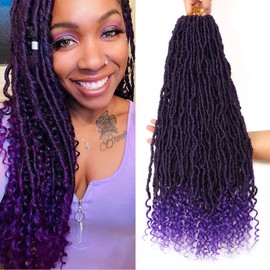 8 Packs Faux Locs Crochet Hair Extensions for Black Women Crochet Braids Hair Extensions for Braiding Hair Goddess Locs Crochet Hair (24 Inch (Pack of 8), T-purple)