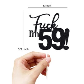 59 decoraciones para tartas, 59 decoraciones para tartas de cumpleaños, purpurina negra, divertida decoración para tartas 59 para hombres, 59 decoraciones para tartas para mujeres, decoraciones de 59 cumpleaños, decoración para tartas de 59 cumpleaños, c