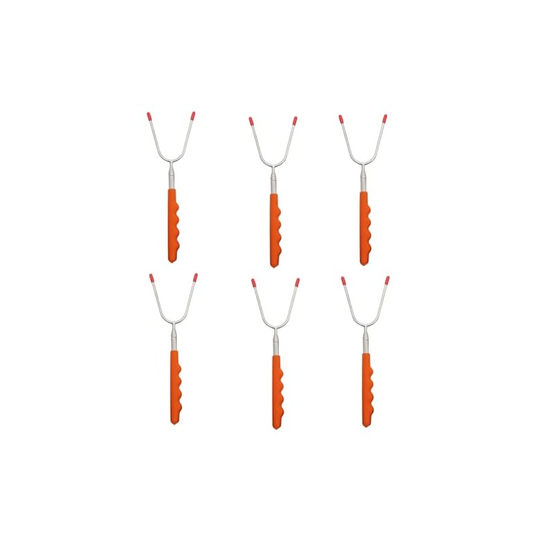Telescopic Roasting Fork,6PCS Stainless Steel Barbecue Skewer,Marshmallows Roasting Stick,Hot Dog