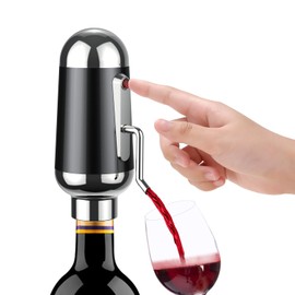 ADWSET Wine Aerator Wine Decanter, One Button Smart Wine Dispenser Wine Pourer Spout Best Wine Gifts for Wine Lovers (Black)