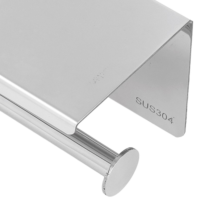 Stainless Steel Toilet Paper Holder with Shelf Self Adhesive Punch