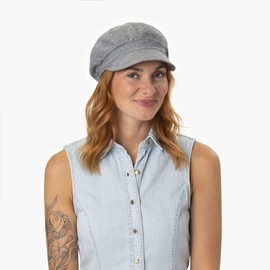 Lipodo Reversible Summer Newsboy Cap Women - Baker boy hat Cotton with Peak, Peak Spring-Summer - S (55-56 cm) Denim