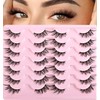 QUNETY Half Lashes False Half Eyelashes Cateye Wispy Lash Natural