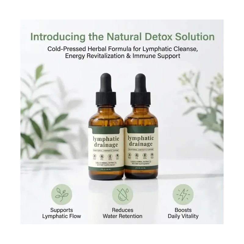 2pcs Gotas Líquida Drenaje Linfático Liposomal 4oz Sin Sabor