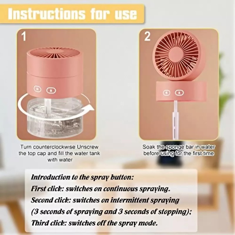 Extreme Beauty Ventilador Mesa Escritorio Portátil Mini Humidificador Agua