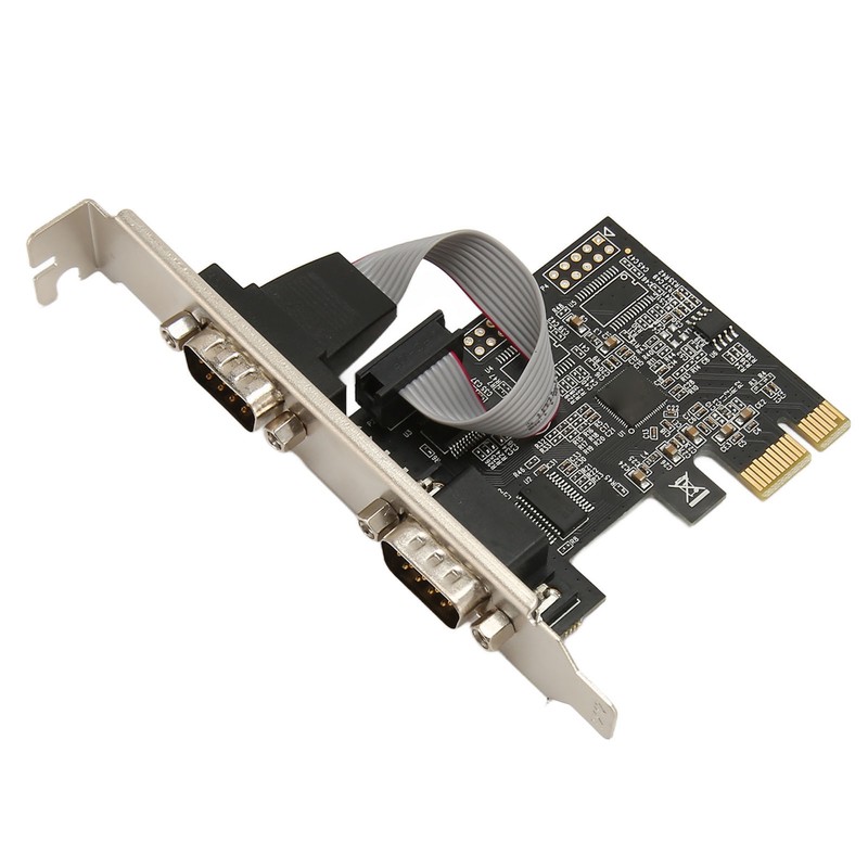 2 Port PCI Express RS232 DB9 Serial Port Card PCIe