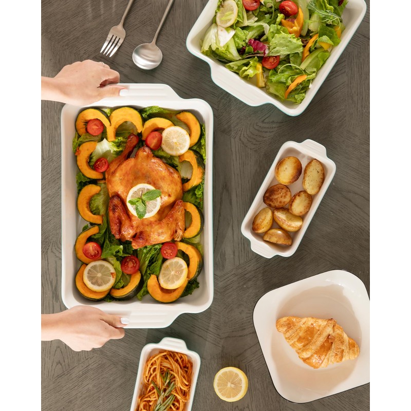 Sweejar Ceramic Bakeware Set of 4, Casserole Dishes for Oven,