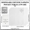 Fuutreo 100 Pcs Wedding Linen Feel Napkins Pocket Disposable Flatware