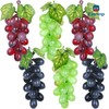 Eiarrnp 6 Bunches Artificial Fake Fruit Grapes Decor - Faux