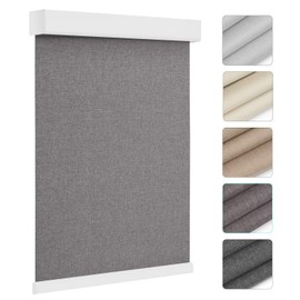 Changshade Blackout Roller Shades for Windows,Customized Cordless Roller Shades with Valance,UV Protection and Thermal Insulation Fabric Blinds for Windows and Home,Deep Grey