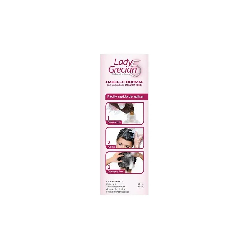 Tinte Colorante en Shampoo Lady Grecian 5 para Cabello Normal