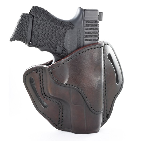 1791 GUNLEATHER Glock 19 Holster - Right Hand OWB G19 Leather Holster for Belts - Fits Glock 19, 23, 26, 27, H&K VP40 and Springfield XDS - Signature Brown