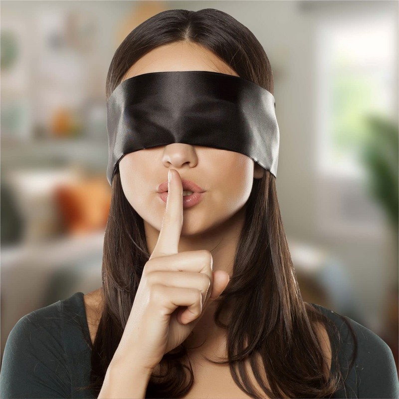 2 pcs Silk Satin Blindfold Eye Cover Silk Sleeping mask