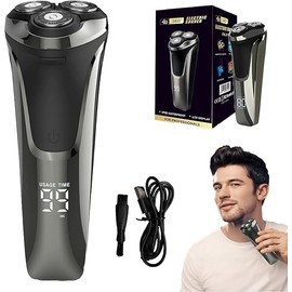 Snapbuy Electric Razor for Men, Snapbuy Electric Razor Pro of Father, 4D Floating Head Rotary Shaver,2025 New Electri c Shaver with LCD Display & Quiet Motor, IPX7 Waterproof (Black)