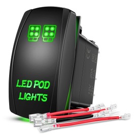 Nilight LED POD Lights Rocker Switch Led Light Bar 5Pin Laser On/Off switches 20A/12V 10A/24V with Jumper Wires Set for Cars,Trucks,RVs