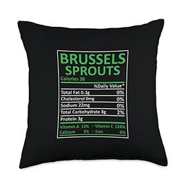 Thanksgiving Christmas Brussels Sprouts Nutritional Labels Throw Pillow