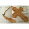 Original Crochet Handmade TOPAZ Cross Bookmark - Bible, Prayer Book,