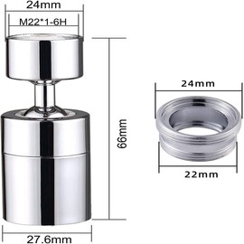 Aireador de Grifo,Rociador de Grifo,Grifo Giratorio con 2 Modos de Agua, Apto para Baño y Cocina