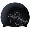 Cressi Eddie Swim Cap - Unisex Swimming Cap, Black/White, One