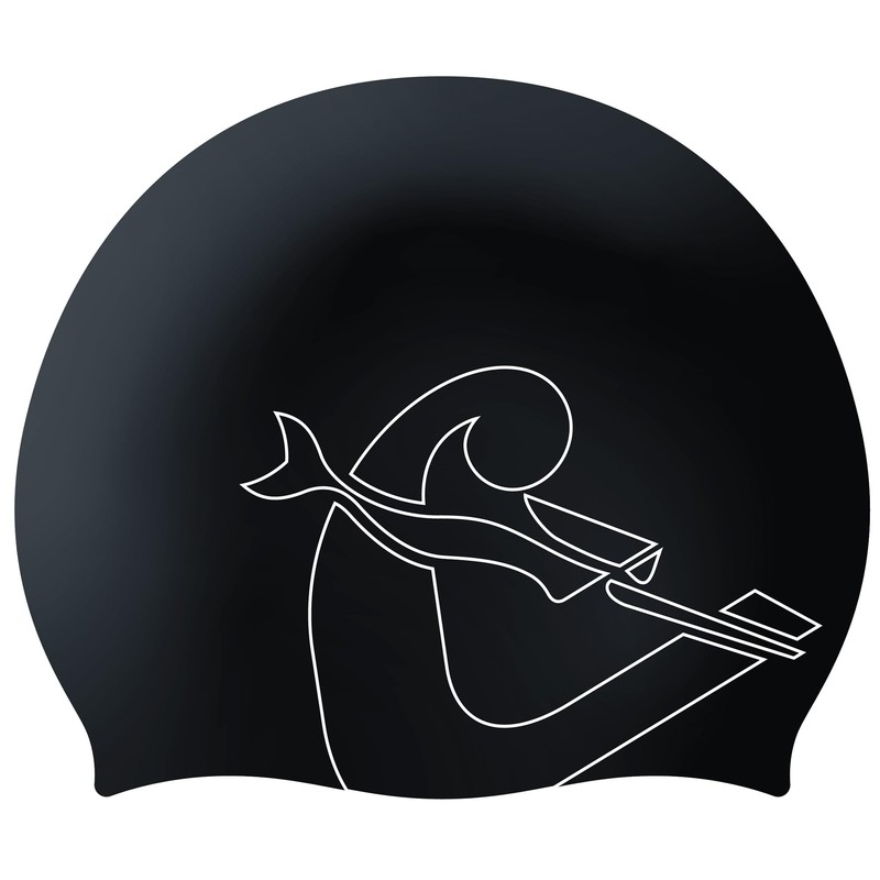 Cressi Eddie Swim Cap - Unisex Swimming Cap, Black/White, One