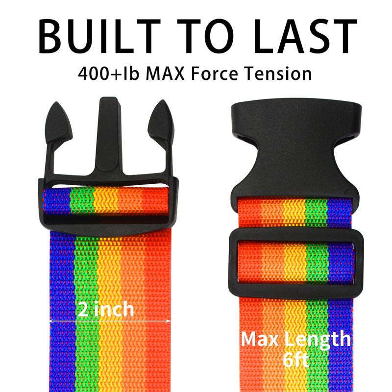 BILIONE 4 Pack Luggage Straps 79" Long Belts Keep Suitcase