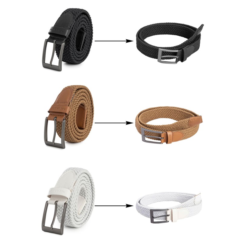Redbridge Elastic Braided Belt Set of 3 with Metal Clasp