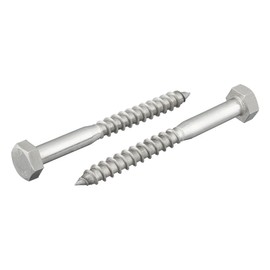 Hexagon Wood Screws According to DIN 571 Standard | Galvanised | Key Screws | Vienna Screw | Wood Screws | Hexagonal Wood Screws | Partial Thread (6 x 40 mm, Pack of 25)