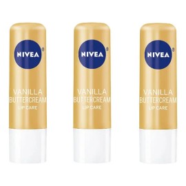Nivea 3 Piezas Balsamo Labial Vainilla Butter Cream 4.8g