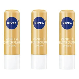 Nivea 3 Piezas Balsamo Labial Vainilla Butter Cream 4.8g