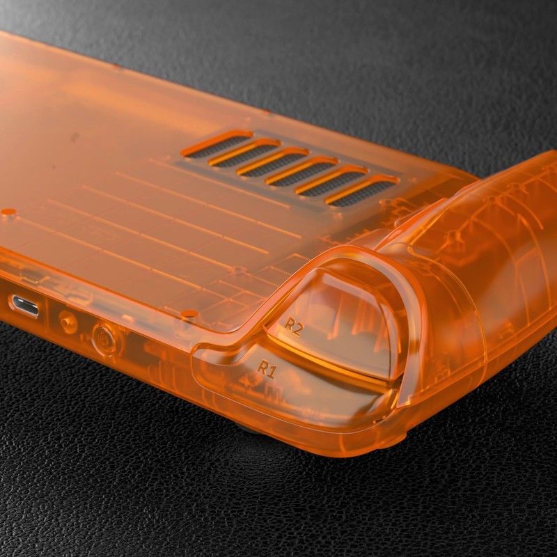 eXtremeRate Clear Orange Custom Faceplate Back Plate Shell for Steam