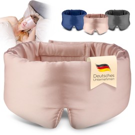 bene-sleep. Seidenschlafmaske aus Bio-Maulbeerseide mit Seidenfüllung, weich & verstellbar - Schlafmaske für Frauen & Männer. Perfekt für Zuhause & Reisen. Fördert längeren REM-Schlaf. (Rose Pink)